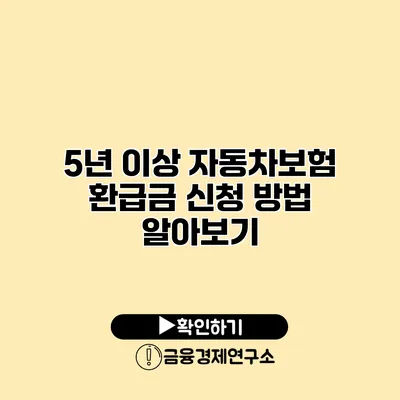 5년 이상 자동차보험 환급금 신청 방법 알아보기