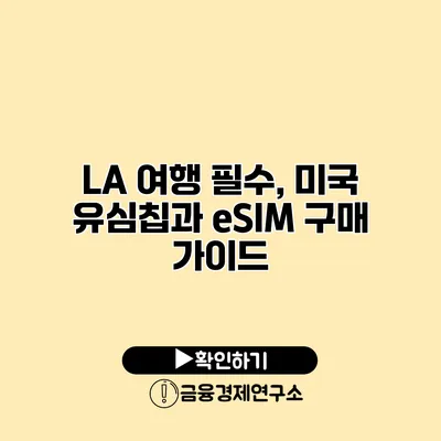 LA 여행 필수, 미국 유심칩과 eSIM 구매 가이드