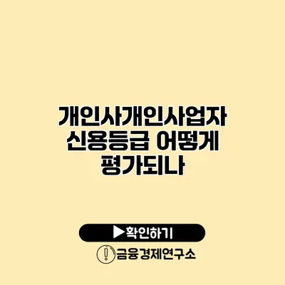 개인사개인사업자 신용등급 어떻게 평가되나?