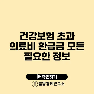 건강보험 초과 의료비 환급금: 모든 필요한 정보