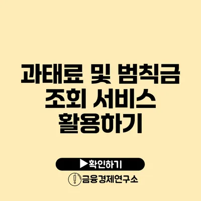 과태료 및 범칙금 조회 서비스 활용하기