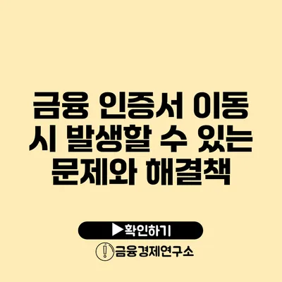 금융 인증서 이동 시 발생할 수 있는 문제와 해결책