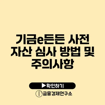 기금e든든 사전 자산 심사 방법 및 주의사항