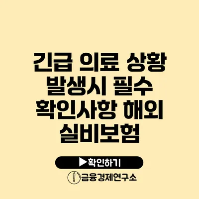 긴급 의료 상황 발생시 필수 확인사항: 해외 실비보험