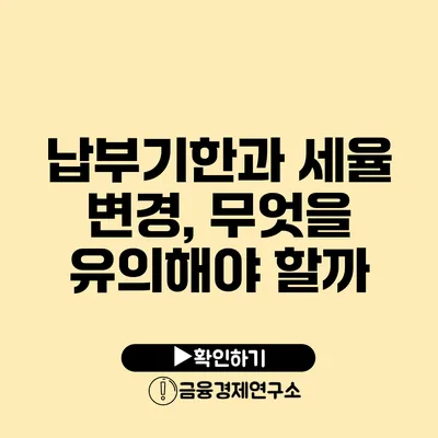 납부기한과 세율 변경, 무엇을 유의해야 할까?