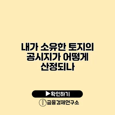 내가 소유한 토지의 공시지가 어떻게 산정되나?