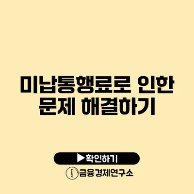 미납통행료로 인한 문제 해결하기