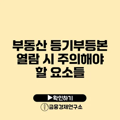 부동산 등기부등본 열람 시 주의해야 할 요소들