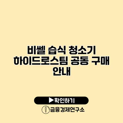 비쎌 습식 청소기 하이드로스팀 공동 구매 안내