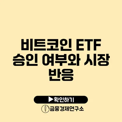 비트코인 ETF 승인 여부와 시장 반응