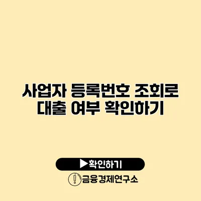 사업자 등록번호 조회로 대출 여부 확인하기