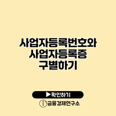 사업자등록번호와 사업자등록증 구별하기