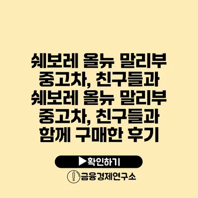 쉐보레 올뉴 말리부 중고차, 친구들과 쉐보레 올뉴 말리부 중고차, 친구들과 함께 구매한 후기