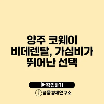 양주 코웨이 비데렌탈, 가심비가 뛰어난 선택