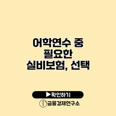 어학연수 중 필요한 실비보험, 선택