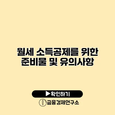 월세 소득공제를 위한 준비물 및 유의사항