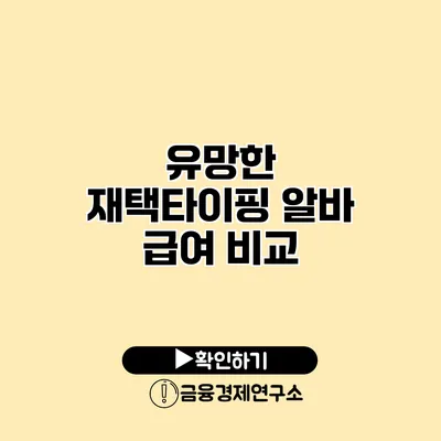 유망한 재택타이핑 알바 급여 비교