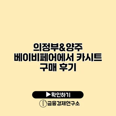 의정부&양주 베이비페어에서 카시트 구매 후기