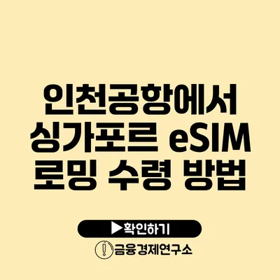 인천공항에서 싱가포르 eSIM 로밍 수령 방법