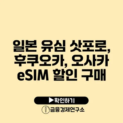 일본 유심 삿포로, 후쿠오카, 오사카 eSIM 할인 구매
