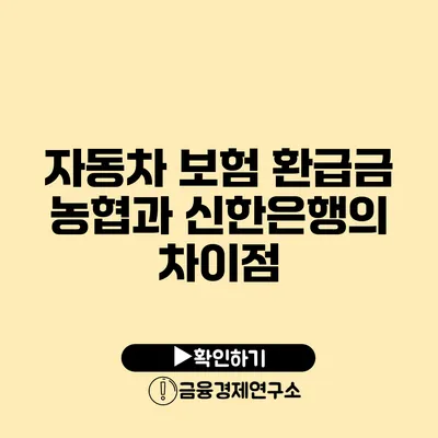 자동차 보험 환급금 농협과 신한은행의 차이점