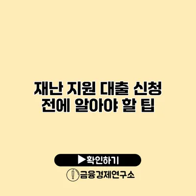 재난 지원 대출 신청 전에 알아야 할 팁