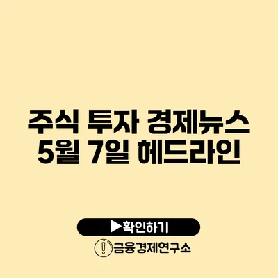 주식 투자 경제뉴스: 5월 7일 헤드라인