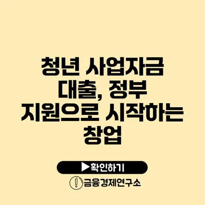 청년 사업자금 대출, 정부 지원으로 시작하는 창업