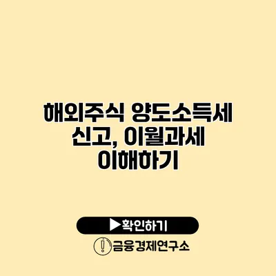 해외주식 양도소득세 신고, 이월과세 이해하기