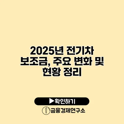 2025년 전기차 보조금, 주요 변화 및 현황 정리