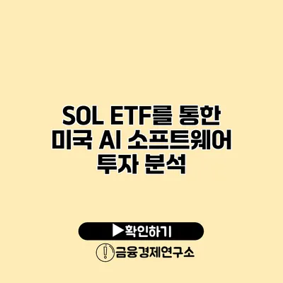 SOL ETF를 통한 미국 AI 소프트웨어 투자 분석