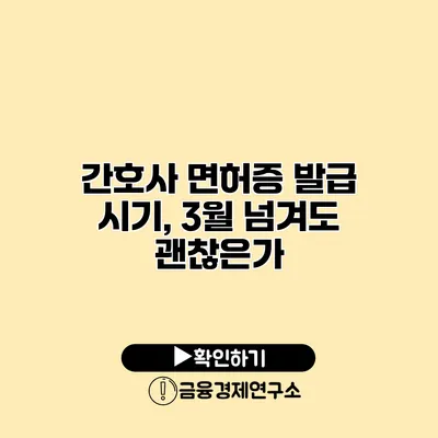 간호사 면허증 발급 시기, 3월 넘겨도 괜찮은가?