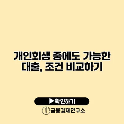 개인회생 중에도 가능한 대출, 조건 비교하기