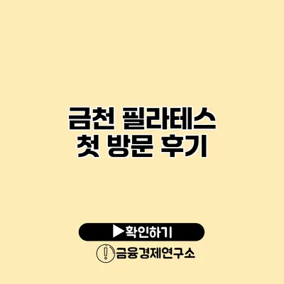 금천 필라테스 첫 방문 후기