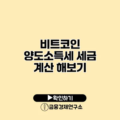 비트코인 양도소득세 세금 계산 해보기