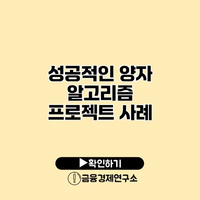 성공적인 양자 알고리즘 프로젝트 사례
