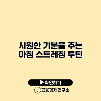 시원한 기분을 주는 아침 스트레칭 루틴