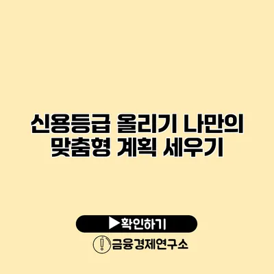 신용등급 올리기 나만의 맞춤형 계획 세우기