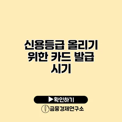 신용등급 올리기 위한 카드 발급 시기