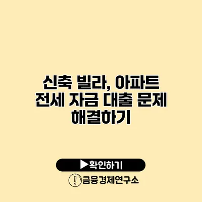 신축 빌라, 아파트 전세 자금 대출 문제 해결하기