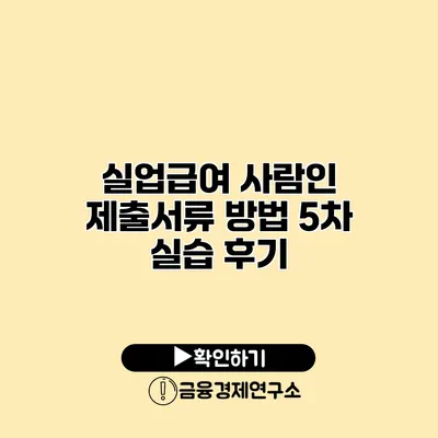 실업급여 사람인 제출서류 방법 5차 실습 후기