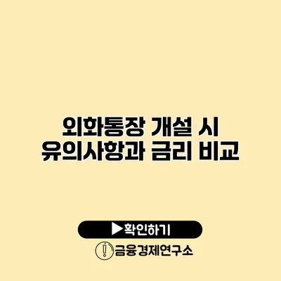 외화통장 개설 시 유의사항과 금리 비교