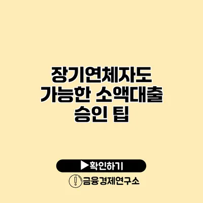 장기연체자도 가능한 소액대출 승인 팁