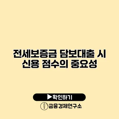전세보증금 담보대출 시 신용 점수의 중요성