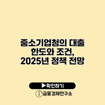 중소기업청의 대출 한도와 조건, 2025년 정책 전망