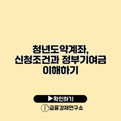 청년도약계좌, 신청조건과 정부기여금 이해하기