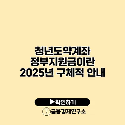 청년도약계좌 정부지원금이란? 2025년 구체적 안내