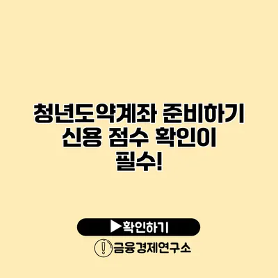 청년도약계좌 준비하기 신용 점수 확인이 필수!