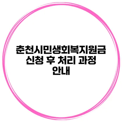 춘천시민생회복지원금 신청 후 처리 과정 안내