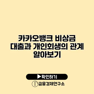 카카오뱅크 비상금 대출과 개인회생의 관계 알아보기